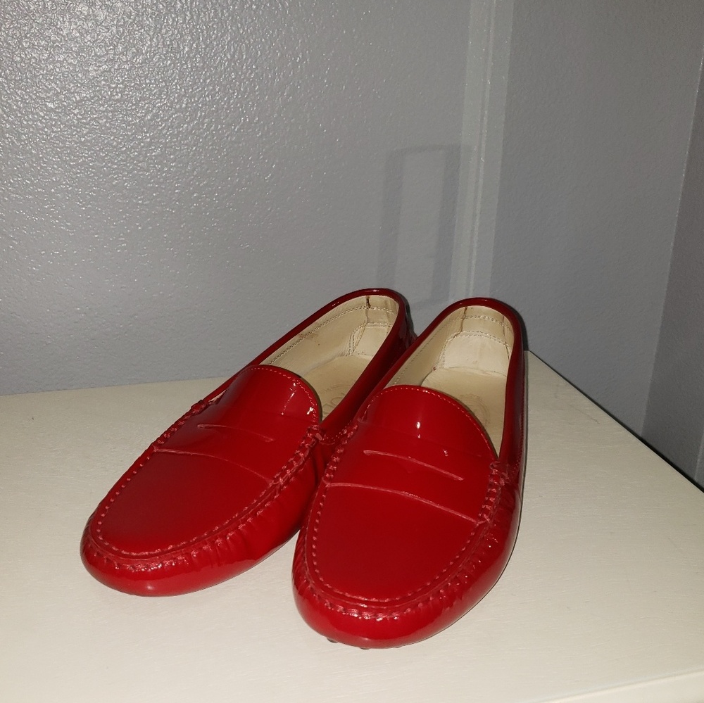 💜Tod’s💜Rare Red leather driving shoes